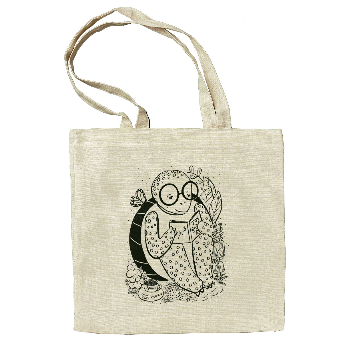 Turtle Afternoon Reading - 100% Cotton Tote